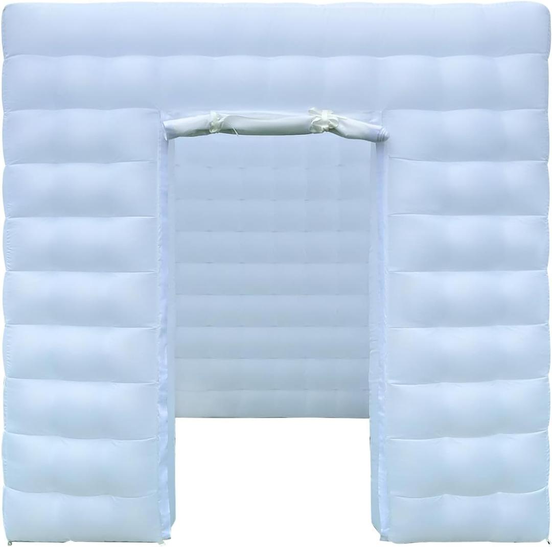 OZIS 1 Door Inflatable Photo Booth Enclosure 8.2ftx8.2ft with Blower 16 Colors Portable Inflatable Photo Booth Tent for Wedding, Party, Events, Proms, Birthday, Bars (White)