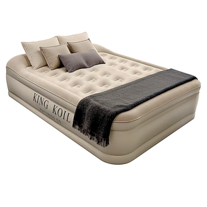King Koil Luxury Queen Size Air Mattress with Built-in High-Speed Pump Best for Home, Camping, Guests, 13" Queen Size Luxury Double Airbed Adjustable Blow Up Mattress, Waterproof, Size 80"x60"x20"