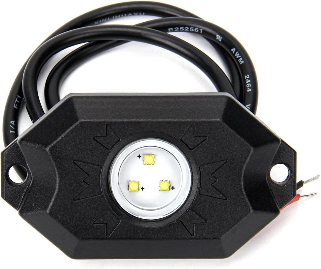 OPP ULITE 1PC Led Rock Light Pure White, High Power Waterproof Shockproof Underbody Interior Wheel Lights, for Trucks RZR Off Road Boat ATV UTV SUV