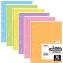 Mead Spiral Notebook, 6 Pack, 1 Subject, College Ruled Paper, 7-1/2" x 10-1/2", 70 Sheets per Notebook, Assorted Pastel Colors (830049)