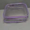 2-Pack Large Clear Hard Shell Zipper Case Lavender, 1.2mm Heavy-Duty Crush-Proof Makeup Bag, Large Diaper Bag Organizer Pouches, Rigid Clear Zipper Pouches for Toys, Art Supplies & Tech