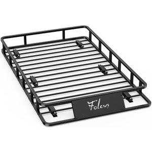 64 x 39 x 6 Inch Roof Rack Basket, Heavy Duty 300LB Car Roof Rack Universal Cargo Carrier Rooftop Cargo Basket Steel Luggage Holder for SUV, Truck & Pickup
