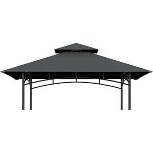 Grill Gazebo Replacement Top, 5 * 8 Outdoor BBQ Top Cover, Double Layer BBQ Gazebo Top Canopy for Model #L-GG001PST-F(Dark Gray)