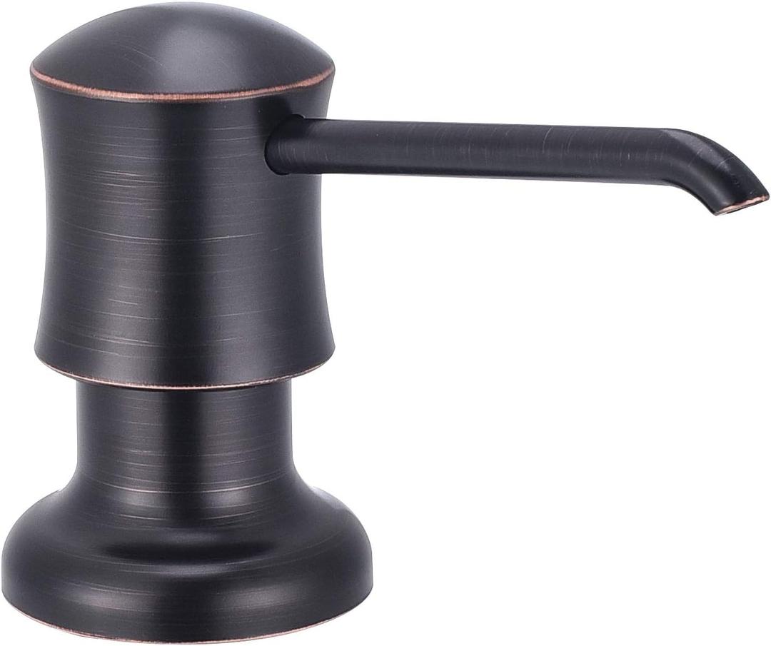 SAMODRA Sink Soap Dispenser for Kitchen Oil Rubbed Bronze Dish Lotion Dispenser 12 OZ Bottle Built in Design Refill from The Top