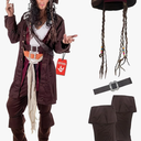 fun shack Pirate Costume Men, Men's Pirate Costume, Halloween Costumes for Men, Halloween Costumes Adult, X-Large