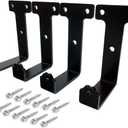 4 PCS black heavy duty metal flat j hooks for hanging 320 lbs,wall mount hooks,plant hanger large steel utility masonry industrial hook for Hanging Garage Storage Home Office Gym Sports Equipment(XL)