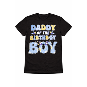 Daddy of The Bday Boy Blue Dog Theme Party Family Matching T-Shirt, Medium