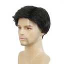 Men Wig Short Black Wigs for Men Side Part Layered Straight Fluffy Hair for Male Daily Cosplay Use