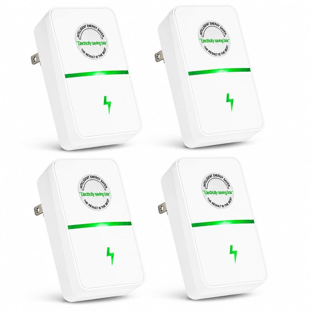 Electricity Saving Box Energy Saving Device Smart Save Plug Power Saver 4 Pack Stopwatt Smartplug Device, Stop Watt Device Plug-in for Home Office Voltage Optimization Surge Outlet 90v-250v 30KW