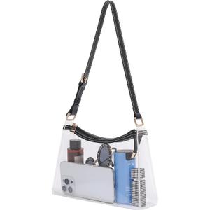 Clear Bag for Stadium Events  Women's Clear Shoulder Bag  Transparent Bag for Concerts, Sports Events and Game Days
