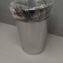 mDesign Round Metal Small 1.7 Gallon Recycle Trash Can Wastebasket, Garbage Container Bin for Bathrooms, Kitchen, Bedroom, Home Office - Durable Stainless Steel - Mirri Collection - Chrome