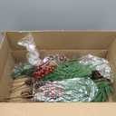 12 Pcs Artificial Norfolk Pine Stems, 17.7 Inches Realistic Touch Norfolk Branch with 24 Big Pinecones and 24 Red Berry Picks Christmas Faux Greenery Faux Sprigs for Xmas Indoor Outdoor Home Dcor