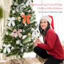 Suncalla 30 Yards Shimmery Chiffon Silk Ribbons for Xmas Tree Decoration Wedding Decor Invitations Bridal Flower Bouquets Gift Wrapping DIY Crafts(Multicolor)