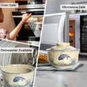 Ceramic Ramen Bowl Set of 2, Ramen Noodle Bowl with Lid 27oz Japanese Retro Style Soup, Pho, Udon Bowls, Matching Spoons and Chopsticks for Microwave & Dishwasher Safe, Fish