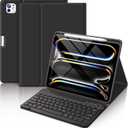 FUWANG Keyboard Case for iPad Pro 13 inch (M5/M4) 2025/2024, Magnetic Detachable for iPad Pro 13 inch Case with Keyboard, Folio Case for iPad pro 13'' M5/M4 with Pencil Holder Auto Sleep/Wake - Black