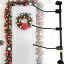 Christmas Garland Hanger for Front Door Frame, Garland Hanger for Front Door Frame, Adjustable ''18-66 Heavy-Duty Holder for Wreaths, Lights, Damage-Free No-Drill Design.
