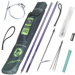 Hawaiian Sling Fishing Spear 7ft Aluminum Pole Spear 3 Prong Sling Spear Fishing Equipment Snorkeling Scuba Diving Gear Polespears Harpoon for Fishing Kayak, Spearfishing, Freediving