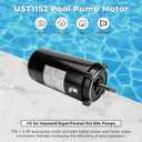UST1152 Swimming Pool Pump Motor Kit 1.5HP, 115/230V Round Flange Pool Pump Motor Replacement for Hayward/Super Pump/Super II/Northstar and Jacuzzi Magnum Pumps