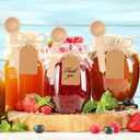 Baderke 50 Sets 3 Inch Mini Wooden Spoons Small Wooden Spoons Disposable Small Spoons for Spice Jars Wood Spoons with Tags and Twine Condiments Honey Sugar Kitchen Cooking Oil Tea Coffee
