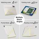 for iPad mini 7 A17 Pro Case(2024),iPad mini 7th/6th Slim Powerful Magnetic Case,4 Standibg Angles,Vertical Stand Cover,with Auto Wake/Sleep and with Pencil Holder - Cream White
