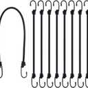 Bungee Cords with Hooks, 8 Pack 24 Inch Thick Elastic Rope Strong, Stretchy Tie Downs with Secure Hooks for Cargo, Camping, Tents, Luggage All-Weather