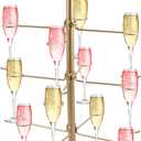 12 Drinks Cocktail Tree Stand, 3 Tier Metal Drinks Party Display Stand for Martini, Margarita Cups Tasting Wedding Bridal Shower Party,Gold