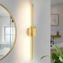 Gold Bathroom Vanity Light Fixtures - 30 inch Rotatable Modern 5CCT LED Vanity Lights for Bathroom Lighting Fixture Over Mirror Dimmable Bathroom Wall Sconce