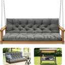 Porch Swing Cushions,Outdoor Cushions 3 Seater Replacement with Backrest, Waterproof Thickened Bench Cushion with Ties for Porch, Patio,Outdoor, Backyard and Garden (Light Gray 60 * 40 in), 60x 40 inches
