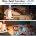 Humidifiers for Bedroom, 3L Tank for 30H 20dB Quiet Mist Time, Dual Nozzles, LED Lights, Smart Timer (2/4/8 Hours), Auto Shut-Off, Perfect for Baby and Large Rooms (White)