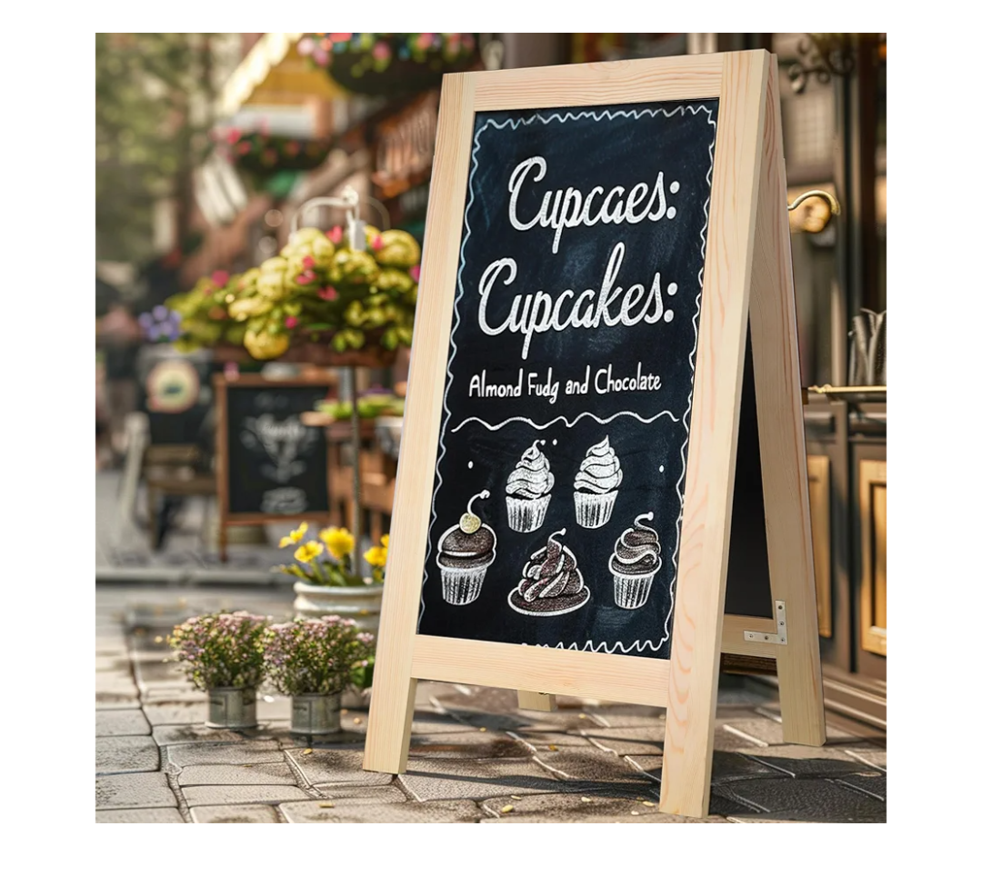 20 x 40 Inch Wooden Sandwich Board Signs Outdoor, Chalk Board Easel Sign,Double-Sided a Frame Chalkboard Sign,Extra Large Chalkboard Easel,Sidewalk Sign,Chalk Board Sign Board. (20 x 40 Inch)