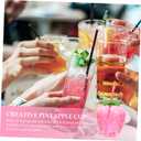 Cabilock Luminous Pineapple Beverage Cups Set of 3 with Led Light for Party Bar Birthday Plastic Drinkware 3.34X4.8 Inches (Pink strawberry)