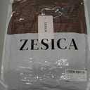 ZESICA Women's Casual Long Sleeve Crew Neck High Waist Smocked Flowy Tiered Midi Dress (Brown, L)