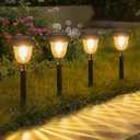 APONUO 8 Pack Solar Pathway Lights Outdoor Waterproof,IP65 Solar Walkway Lights with Auto On/Off and 2 Lighting Modes,Outdoor Landscape Lighting for Yard Garden Pathway Walkway Driveway (Warm White)