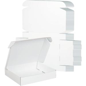 FORBFAN 10x8x2 Shipping Boxes, 40 Pack White Mailer Boxes for Small Business, Medium Corrugated Cardboard Boxes for Mailing & Shipping