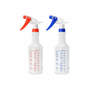 Commercial-Grade 16 oz Spray Bottles with Dilution Ratios, Ounces & Milliliters, Made in USA, Great for Cleaning, Essential Oils, Hair, Plants, BBQ (-Pack) (Red/Blue)