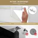 No Tools No Drill Light Filtering Roman Shades, White, 27"W × 48"H