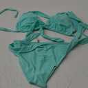 Women Halter Bikini Set - Two Piece Triangle Swimsuit Tie Bathing Suit 2025 Cute Swimwear (Small, Turquoise)
