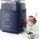 4-in-1 Compressor Ice Cream Maker (1.0Qt), No Pre-Freezing, Automatic Yogurt Maker, Gelato Sorbet Frozen Yogurt Soft Serve Machine, Compact Vertical Design for Home Kitchen(Blue)