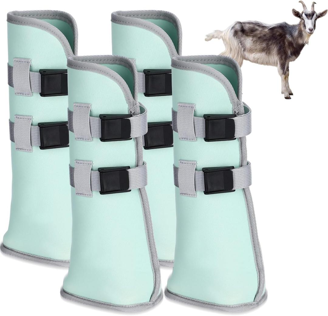 Hillban 4 Pcs Goat Hoof Boots Protective Shoes for Sheep Ovine Hooves Care Treatment Boot Goats Supplies Treatment for Sheep's Hooves, Foot Sores and Foot Rot, 28 cm (H) x 12 cm (W)