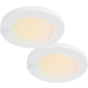 ZAGO LED 6" 120 Volts Closet Light Wired, PIR Motion Sensor Ceiling Disc Light, 15W, 1100 Lumens, CRI>80, 5CCT Daylight White for Closet, Laundry, Garage, Pantry, Wet Location, ETL, White, 2 Packs
