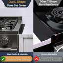 Stove Gap Covers Stainless Steel, Stove Gap Filler, Range Trim Kit for Stove, Counter and Oven, Easy Clean with Heat Resistant, Retractable from 13.8" to 27.5", Width 0.79", Black, 2Pcs