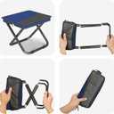 2-in-1 Collapsible Camping Stool & Sling Bag / 220LB Load Capacity Folding Portable Fishing Stool/Collapsible Stool for Camping, Hiking, Fishing, Gardening & Beach Outdoor Activities (Large, Blue)