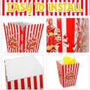 Sosation 2 Pack Giant Popcorn Box Prop Cardboard Stand up with Balloons Movie 3D Popcorn Bucket Decoration Large Carnival Circus Decorations Arch Kit for Movie Night Themed Birthday Party (Red)