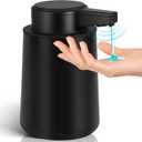 Automatic Soap Dispenser Liquid Touchless: 9oz Black Plastic - Rechargeable Electric Smart 3 Level Adjustable Auto Hand Soap Dispenser - Dish Bathroom Kitchen