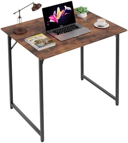 Ckofgdsue Small Desk,Desk 32 Inch,Computer Desk,Study Table,Metal Frame Office Desk,Modern Simple Style Desk for Home Office,Small Tables for Small Spaces,Adjustable Leg Pads,Vintage