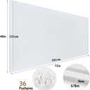 Large Bulletin Board, Foldable 72x48 Inches Cork Board Alternative, Large Felt Board Decorative Pin Board for Wall, Foldable Photo Board Self-Adhesive Vision Board with 36 Pushpins White