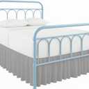 Ruffled Bed Skirt with Split Corners-Dust Ruffle - 12" Drop 100% Microfiber Soft,Sheen & Luxurious Look - Bed Skirts (Light Grey -King)