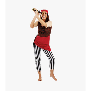 fun shack Women's Pirate Costume, First Mate Adult Halloween Outfit, Classic Pirate Dress for Parties and Events, Size M