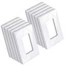 BESTTEN 10 Pack Screwless Decorator Wall Plate, Decorative Outlet Cover, USWP6 Gloss Snow White, Decorative Faceplate for Receptacle & Switch, 1 Gang, H4.69” x W2.91”