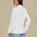 luvamia Dressy Blazers for Women Button Long Sleeve Lapel Business Casual Outfits Office Work Suit Blazer with Pockets (L)